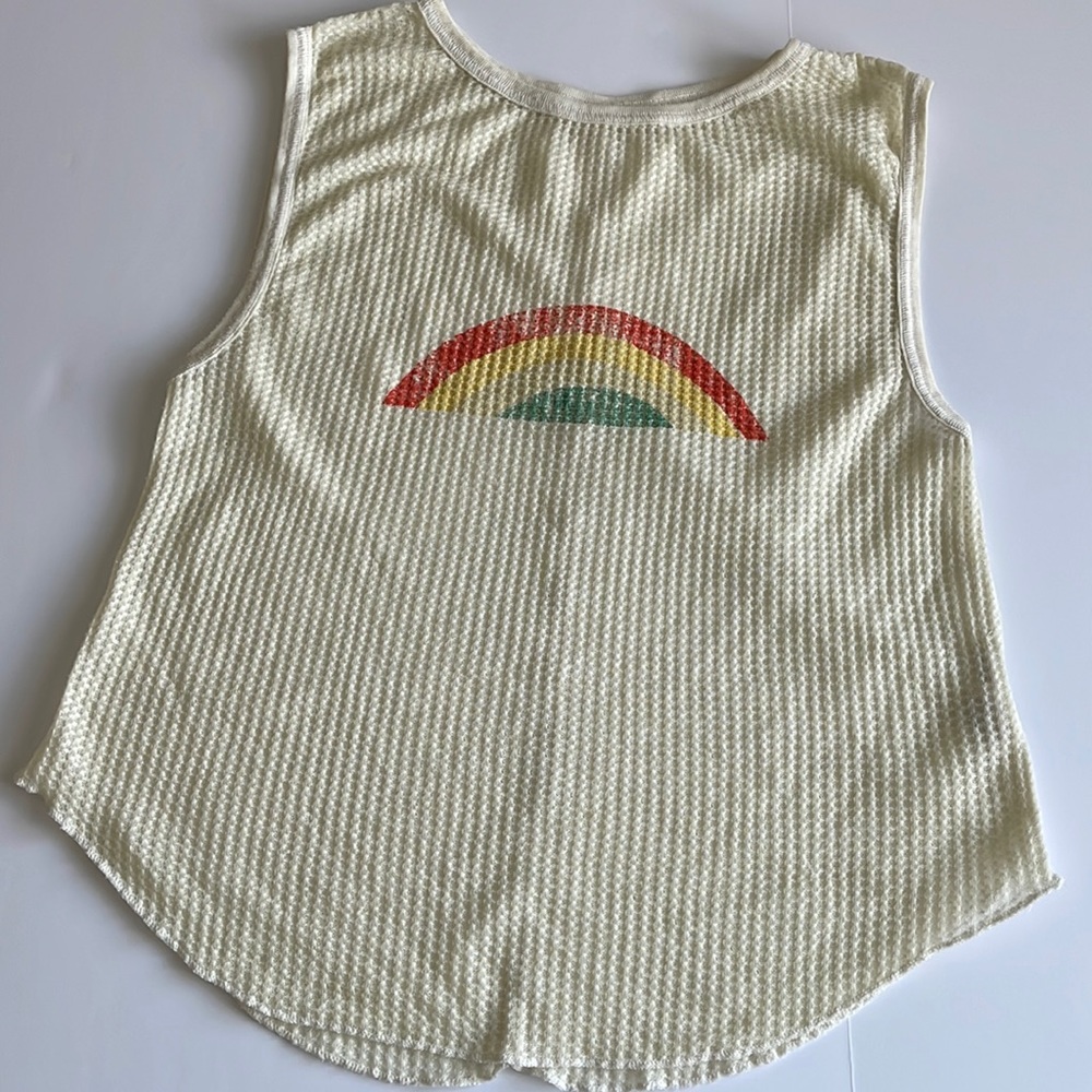 Free people waffle knit rainbow tank